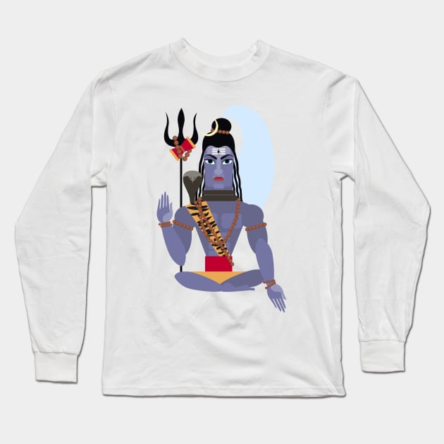 lord Shiva Long Sleeve T-Shirt by Olga Berlet